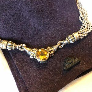 LAGOS Caviar Necklace with citrine gemstone
